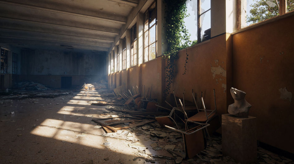Tell the audience a place has been abandoned