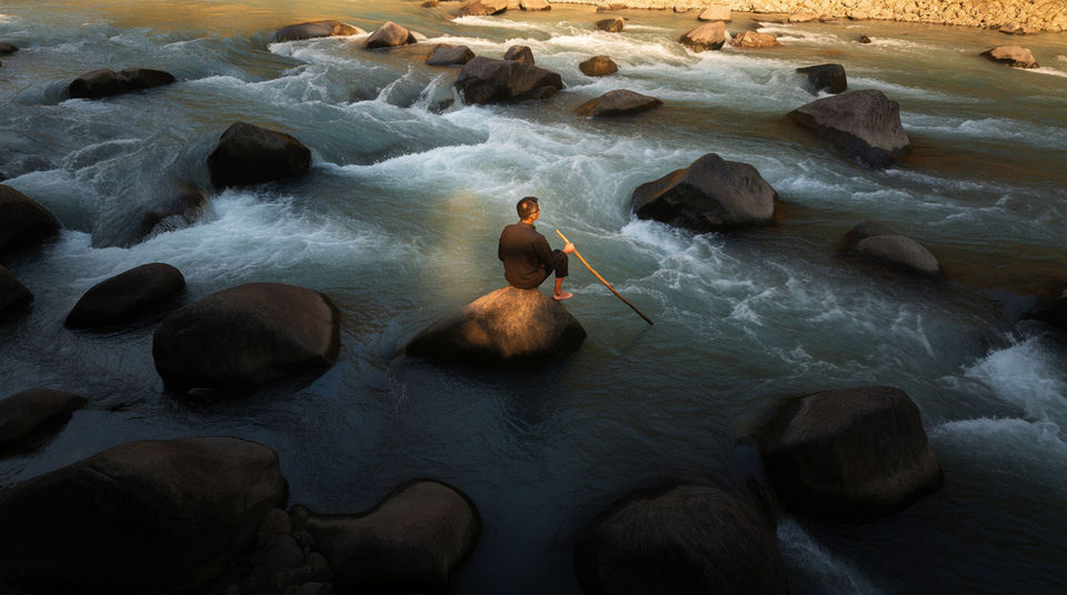 Let running water carry a scene with no dialogue