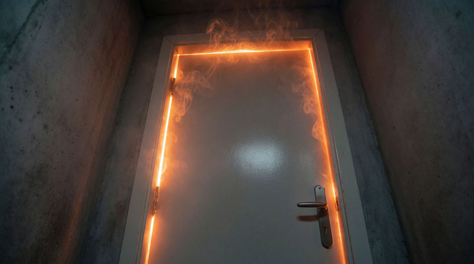 Put a fire beyond the door