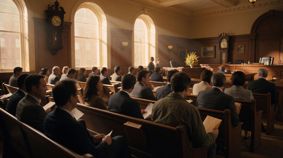 Land on a cut into the courtroom