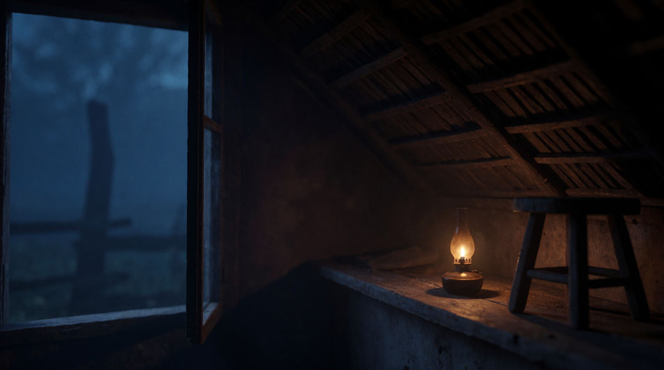 Put a field outside a scene shot indoors