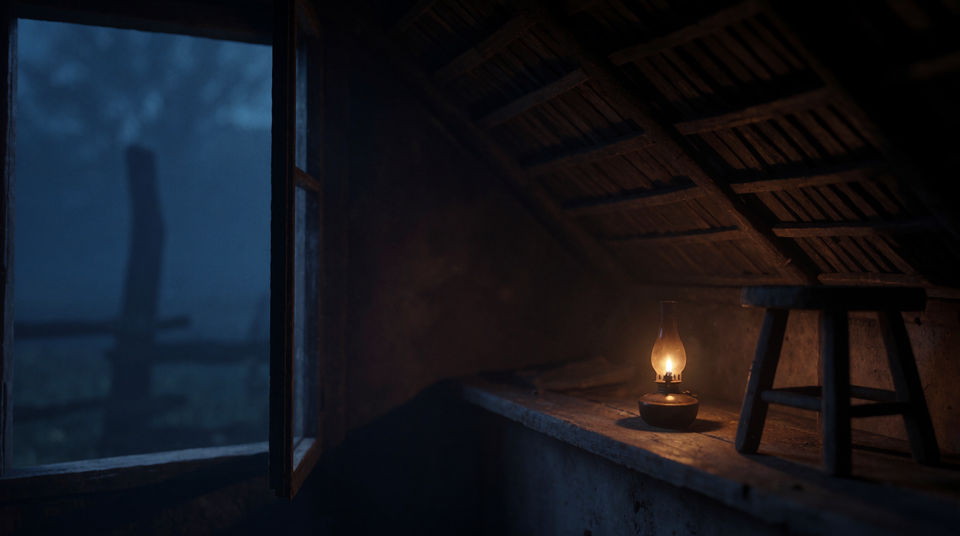 Put a field outside a scene shot indoors
