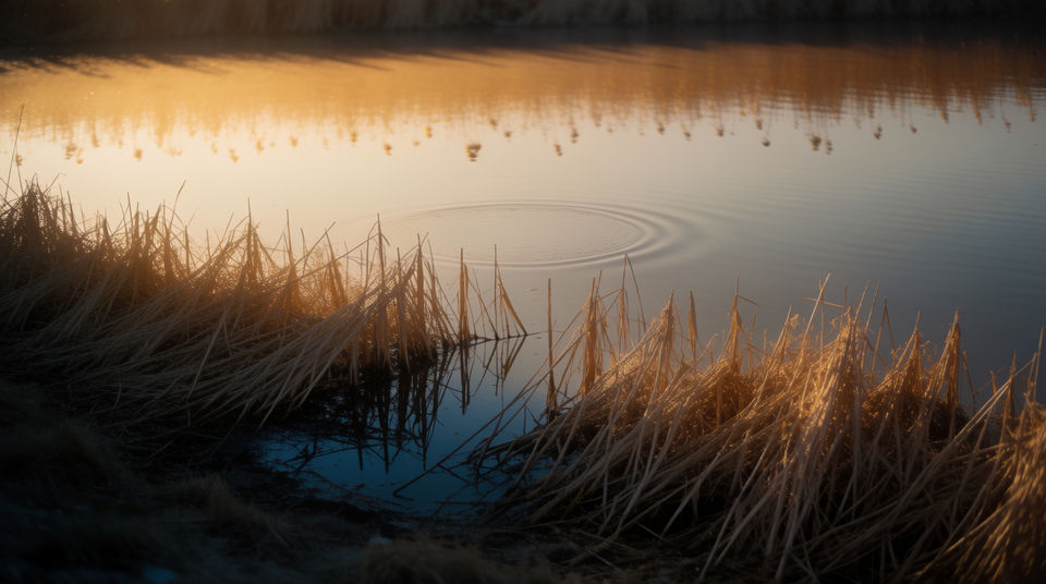 Let dabbling water hold a still pond shot