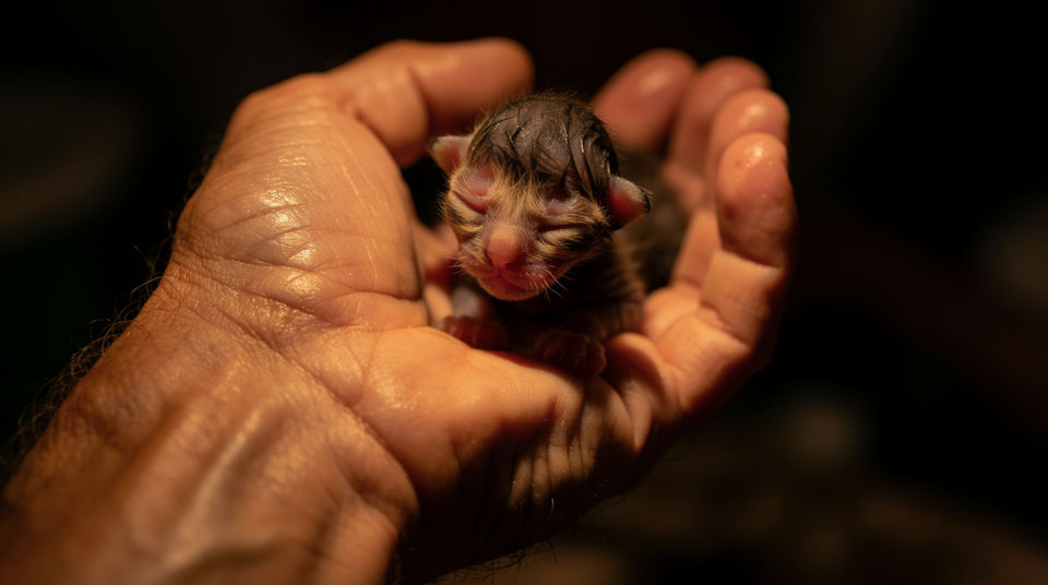 Show the animal is only days old