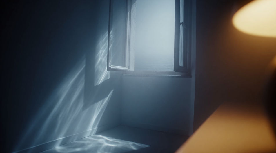 Put the sea outside a scene shot indoors