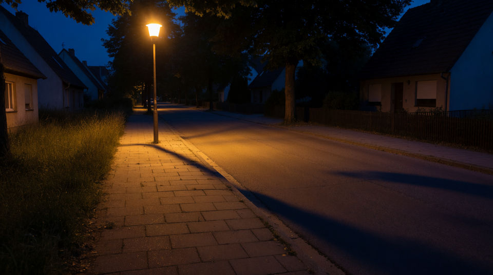 Let a far siren hold a night street