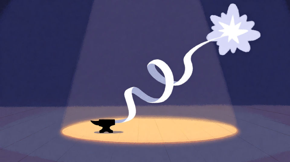Holding the pause after a pratfall