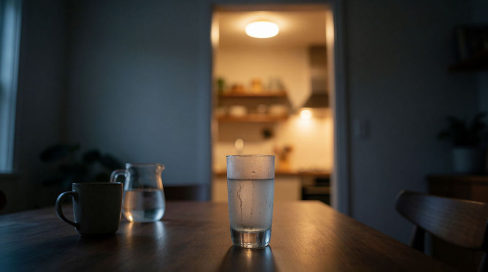 Breakfast being made just out of frame
