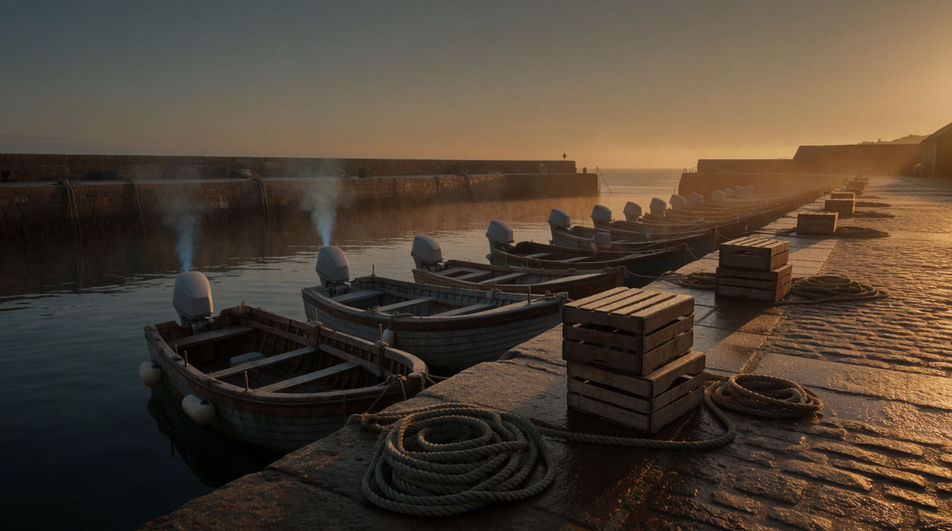 A working marina at first light