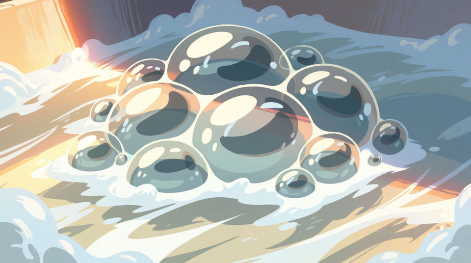 A kitchen, a bath, a pond, quickly