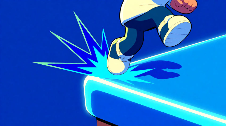 Mark the exact frame the feet leave the ground
