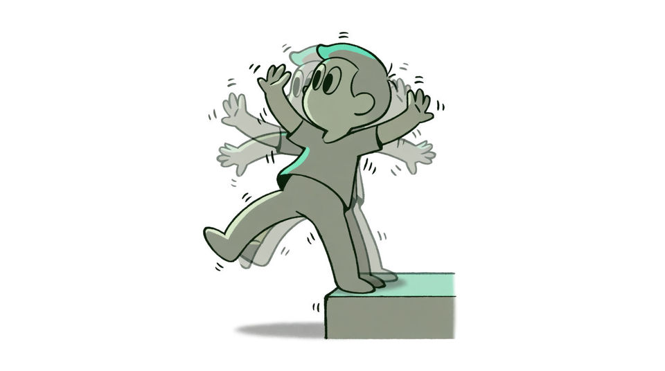 A pratfall with nothing else on the soundtrack