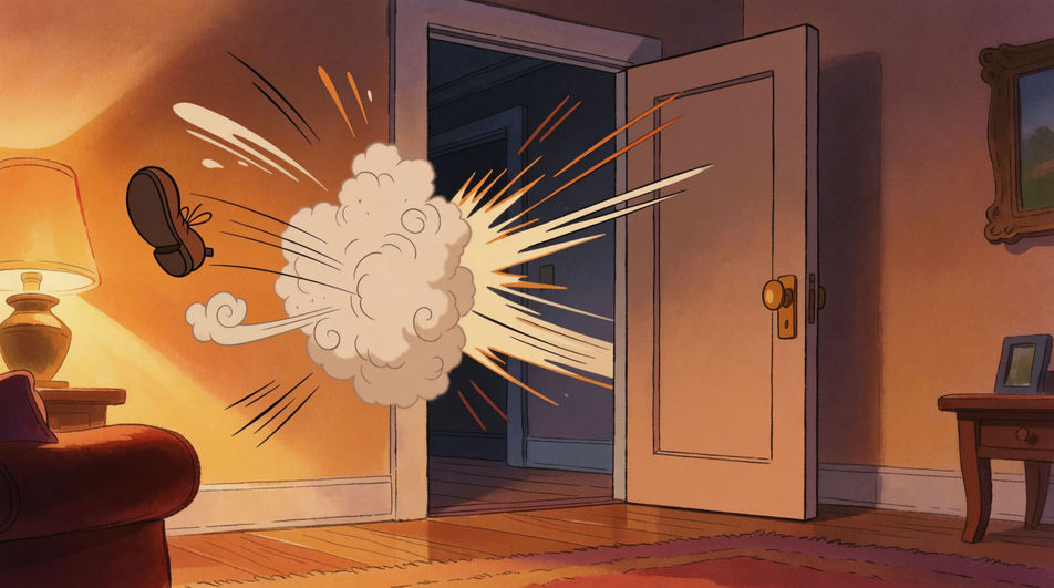 Someone going down in the next room