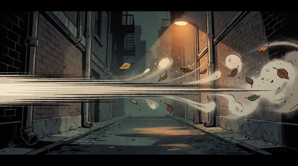 Something rushing past just out of view