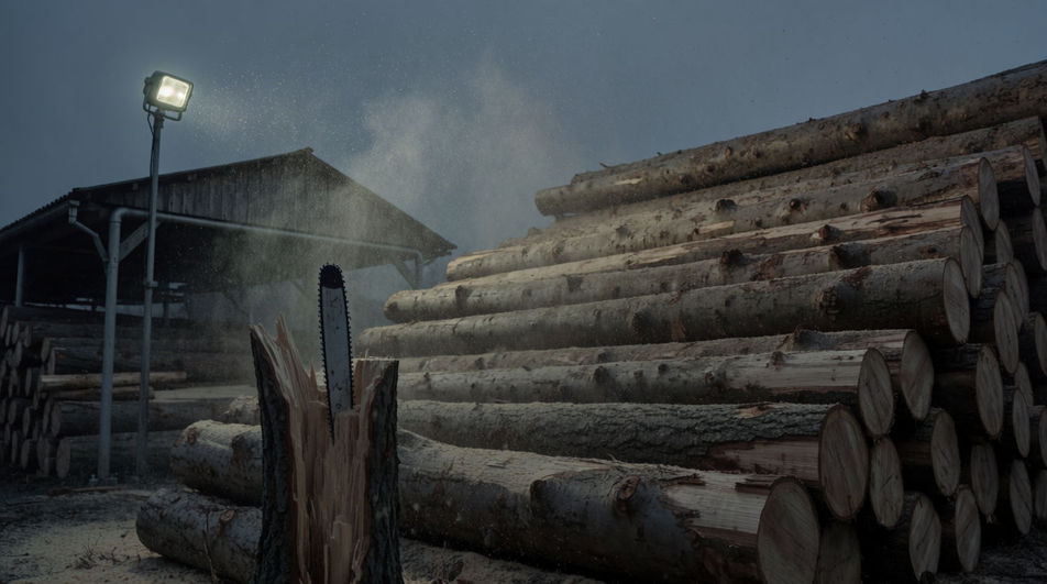 A working woodlot heard from the treeline