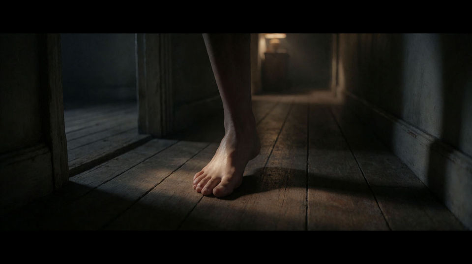 An empty hallway and no dialogue