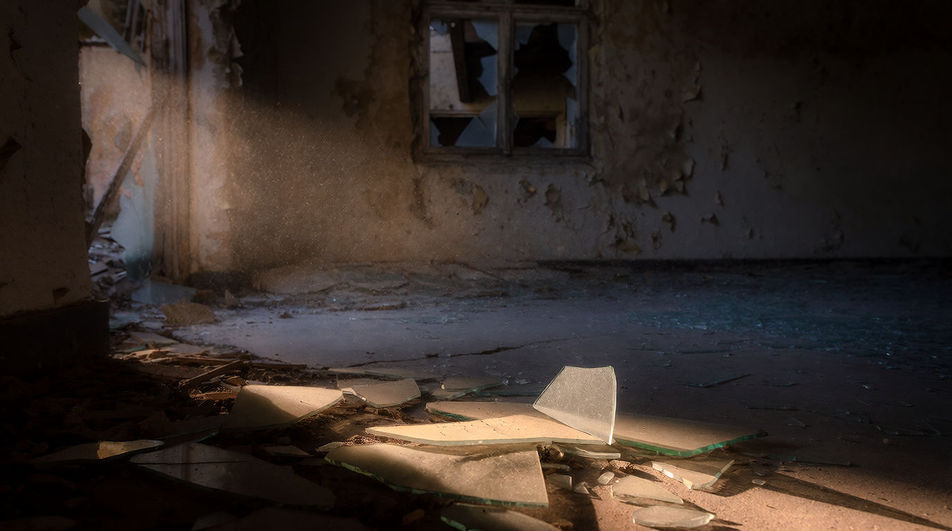 A derelict building where nothing is intact
