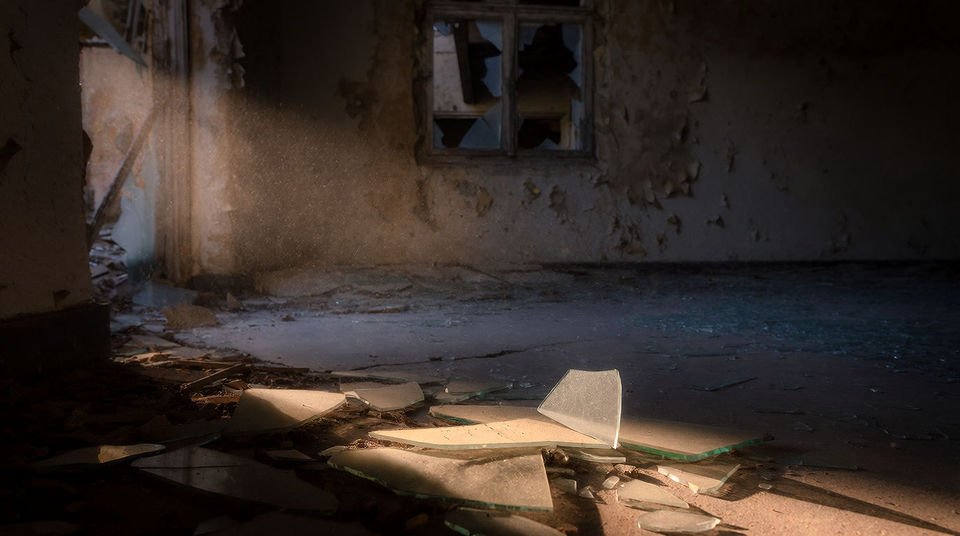 A derelict building where nothing is intact