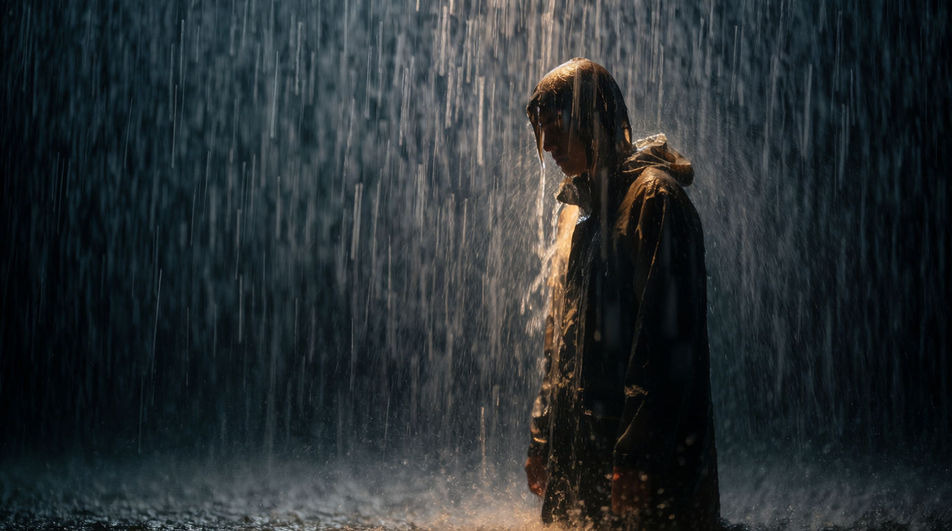 When a character just stands there getting soaked
