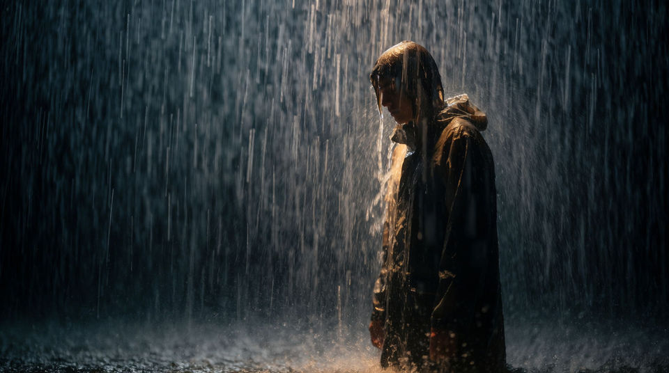 When a character just stands there getting soaked