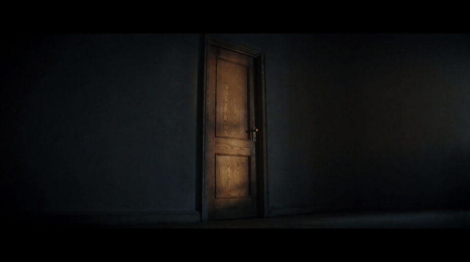 Make the audience stare at a door that stays shut