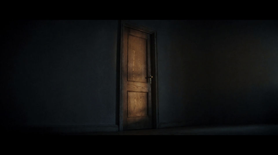 Make the audience stare at a door that stays shut