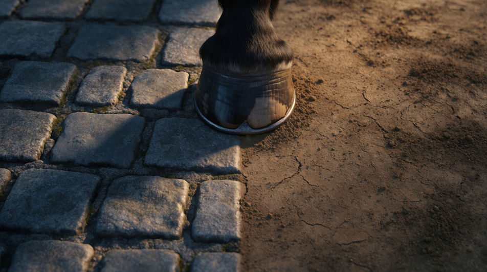 A stable yard waking up at dawn