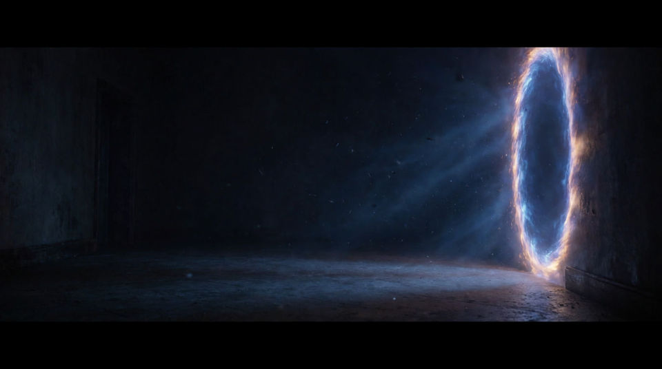 Magic going off just past the edge of frame