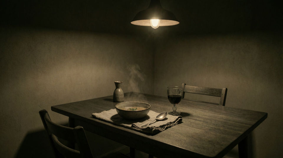 The last of a drink, just out of frame