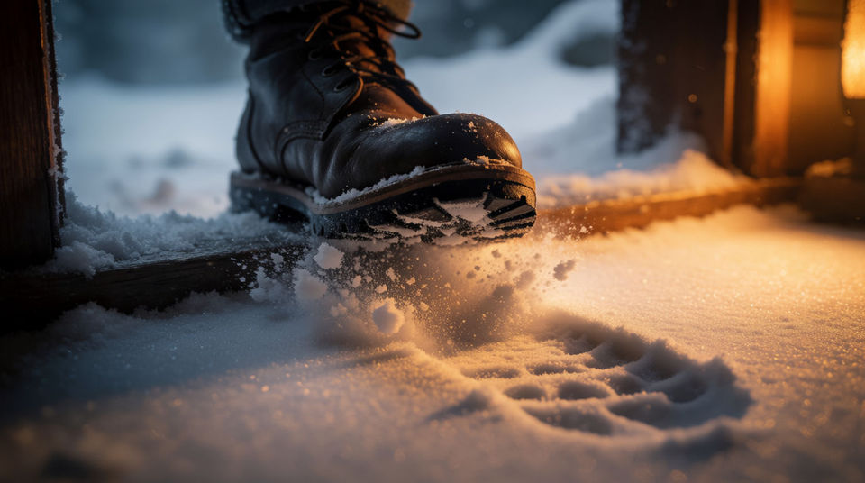 The moment a boot breaks the crust