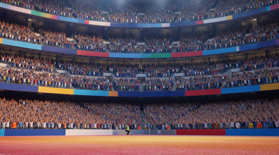Build a packed arena from one camera angle