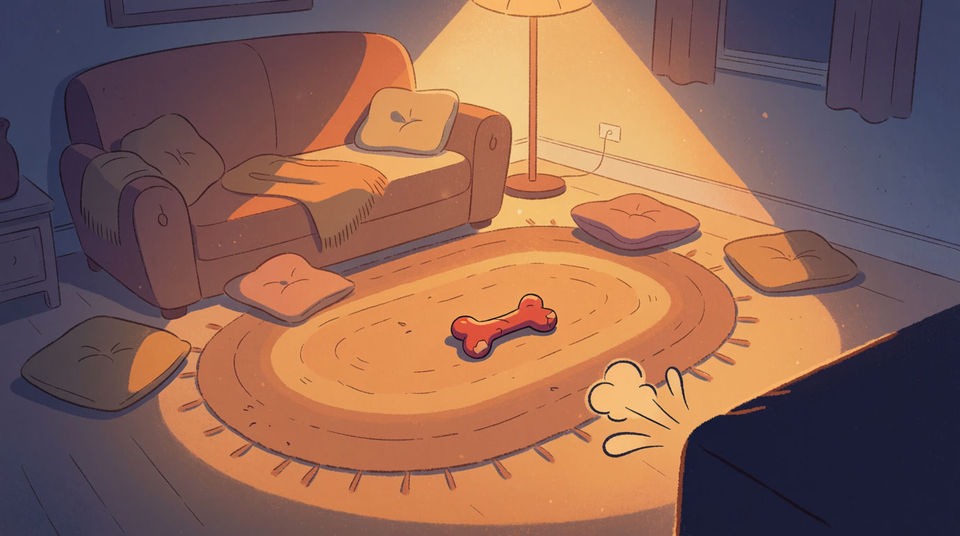 Something is being chewed in the next room