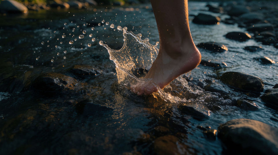 The moment a hand breaks the surface
