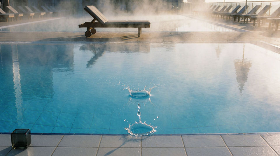 Someone swimming just outside the frame