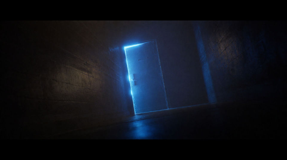 Something powering up behind a closed door