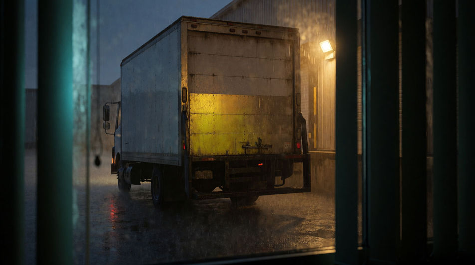 Park a truck just outside the shot