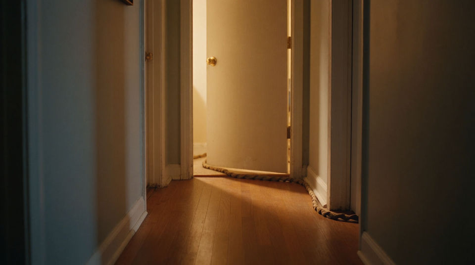 Someone cleaning in the next room