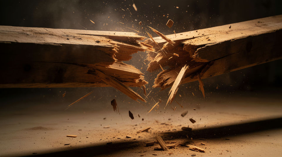 A collapse that happens off camera