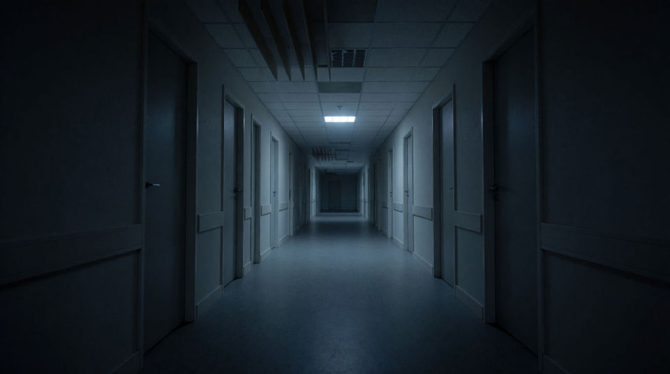 Hold dread in an empty corridor with no music