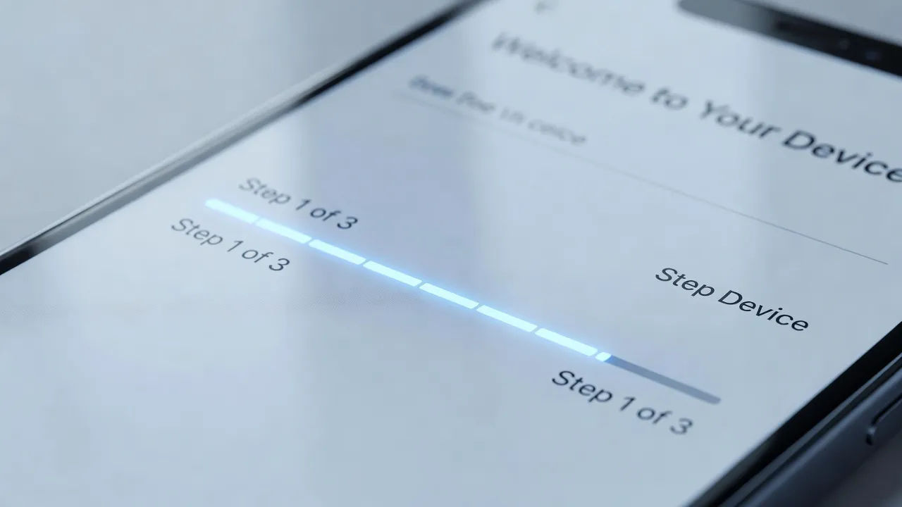Phone showing an app onboarding screen