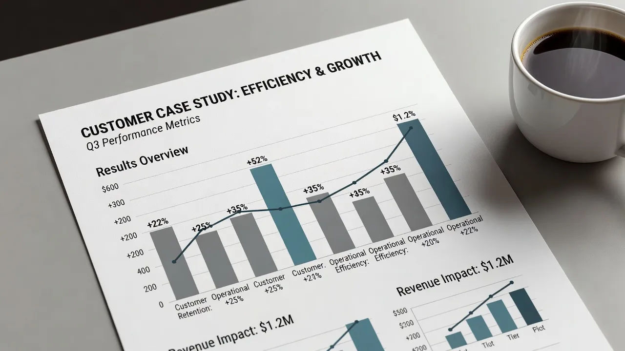 Case study page with a results chart