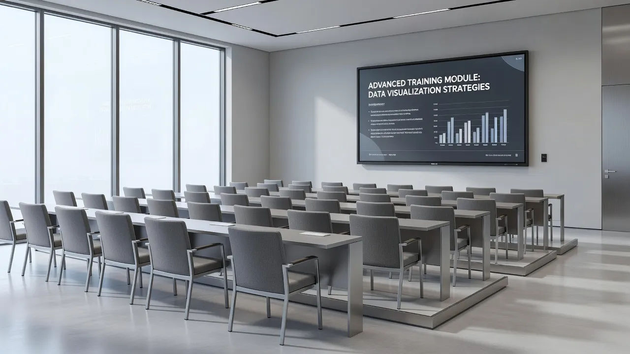 Modern training room with tiered seats