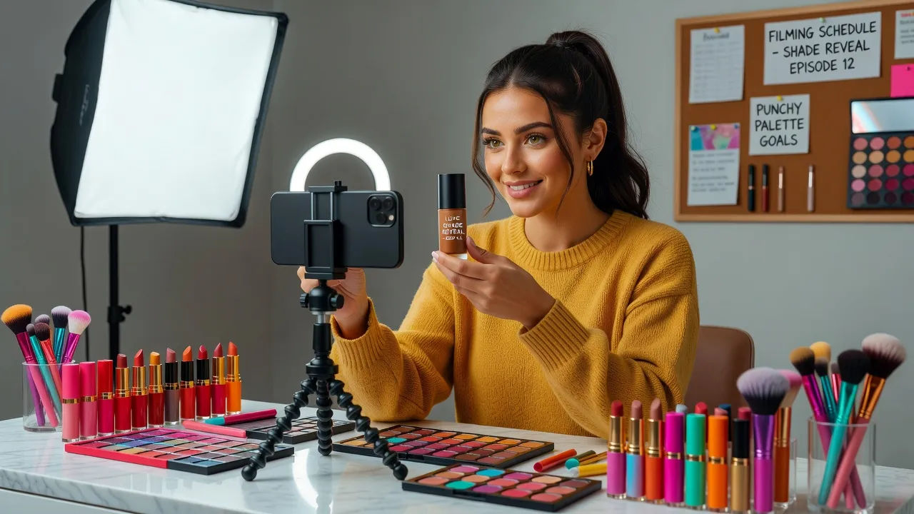 Creator filming a shade reveal