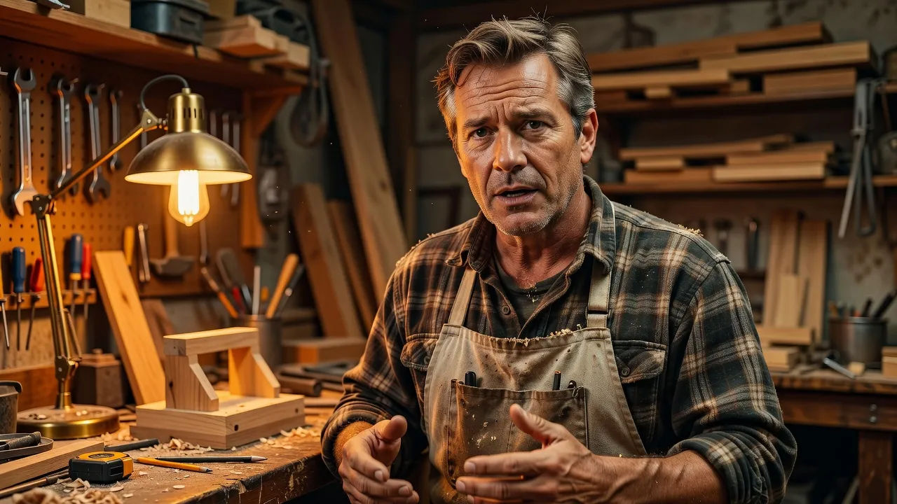 Earnest maker speaking in a workshop
