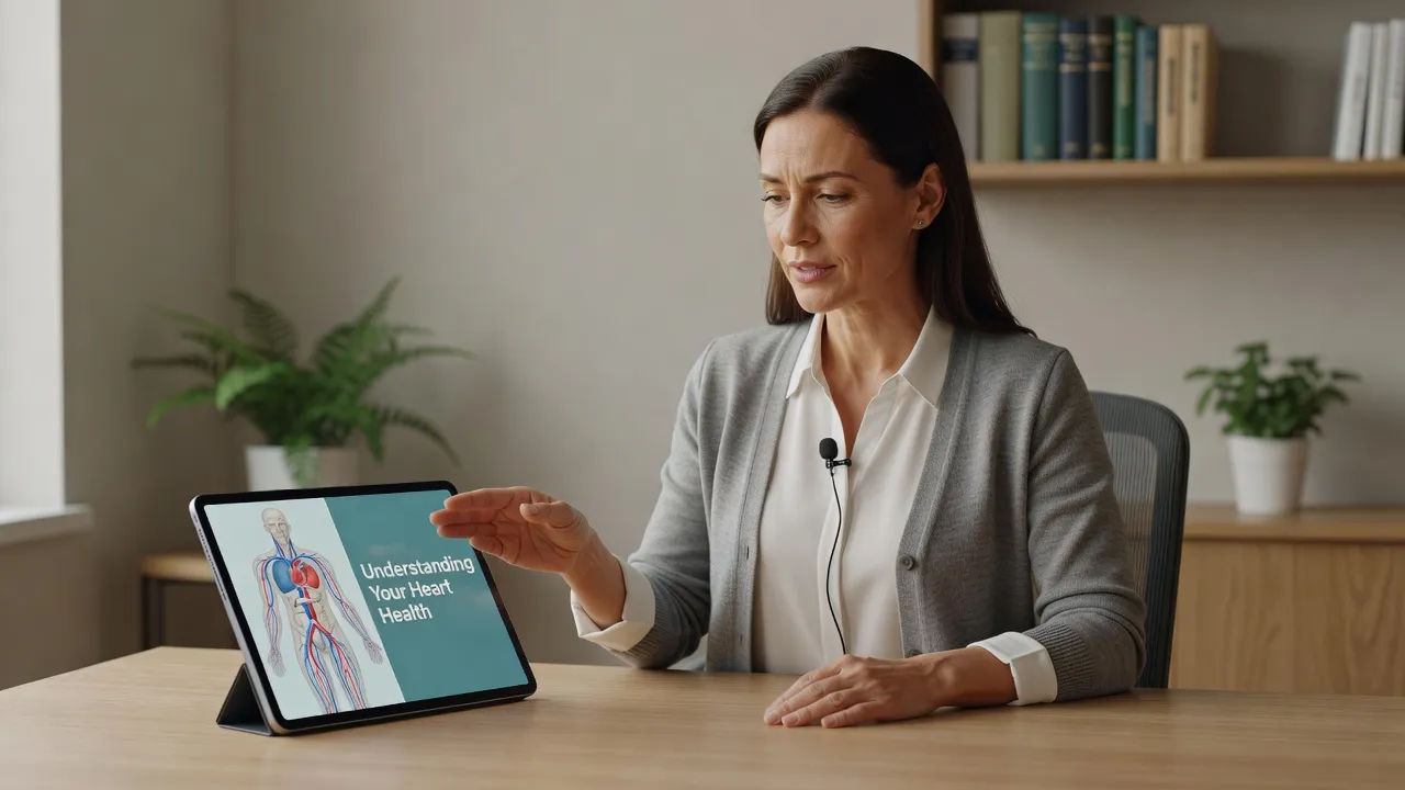 Educator recording a patient explainer