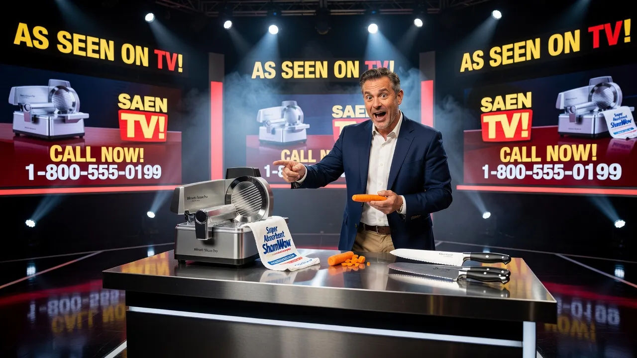As-seen-on-TV studio with a demo counter