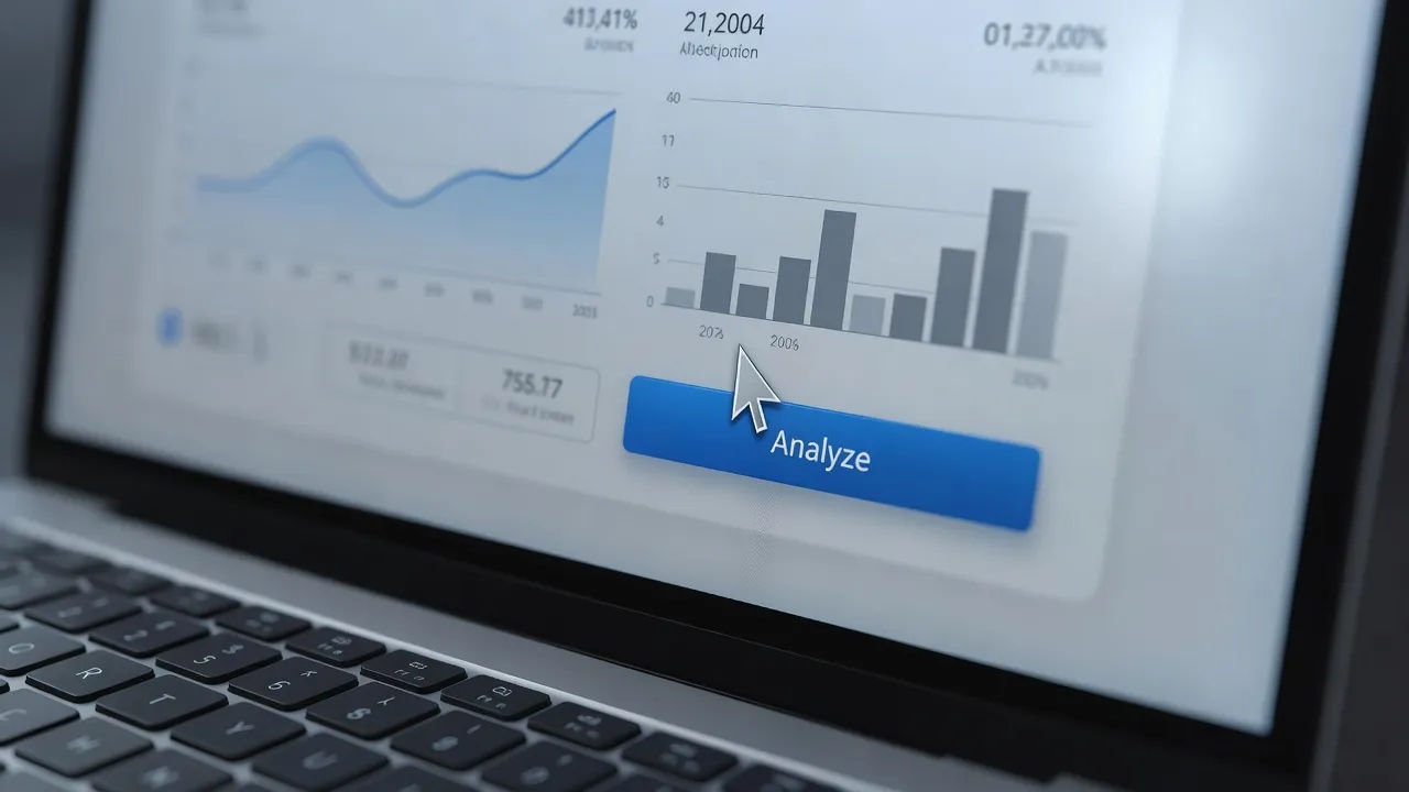 Laptop showing a clean dashboard UI