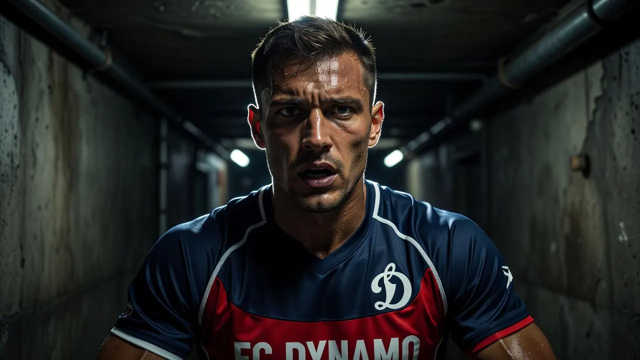 Athlete speaking in a stadium tunnel