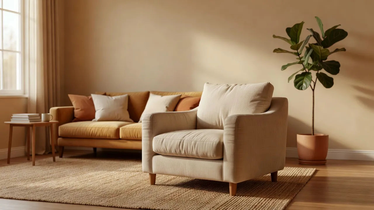 Relaxed living room interview setup