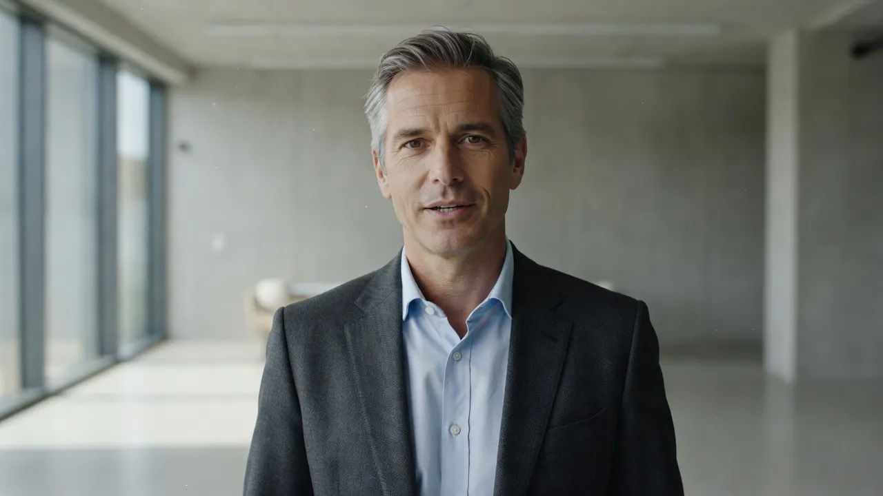 Direct spokesman speaking to camera with a natural Dutch inflection